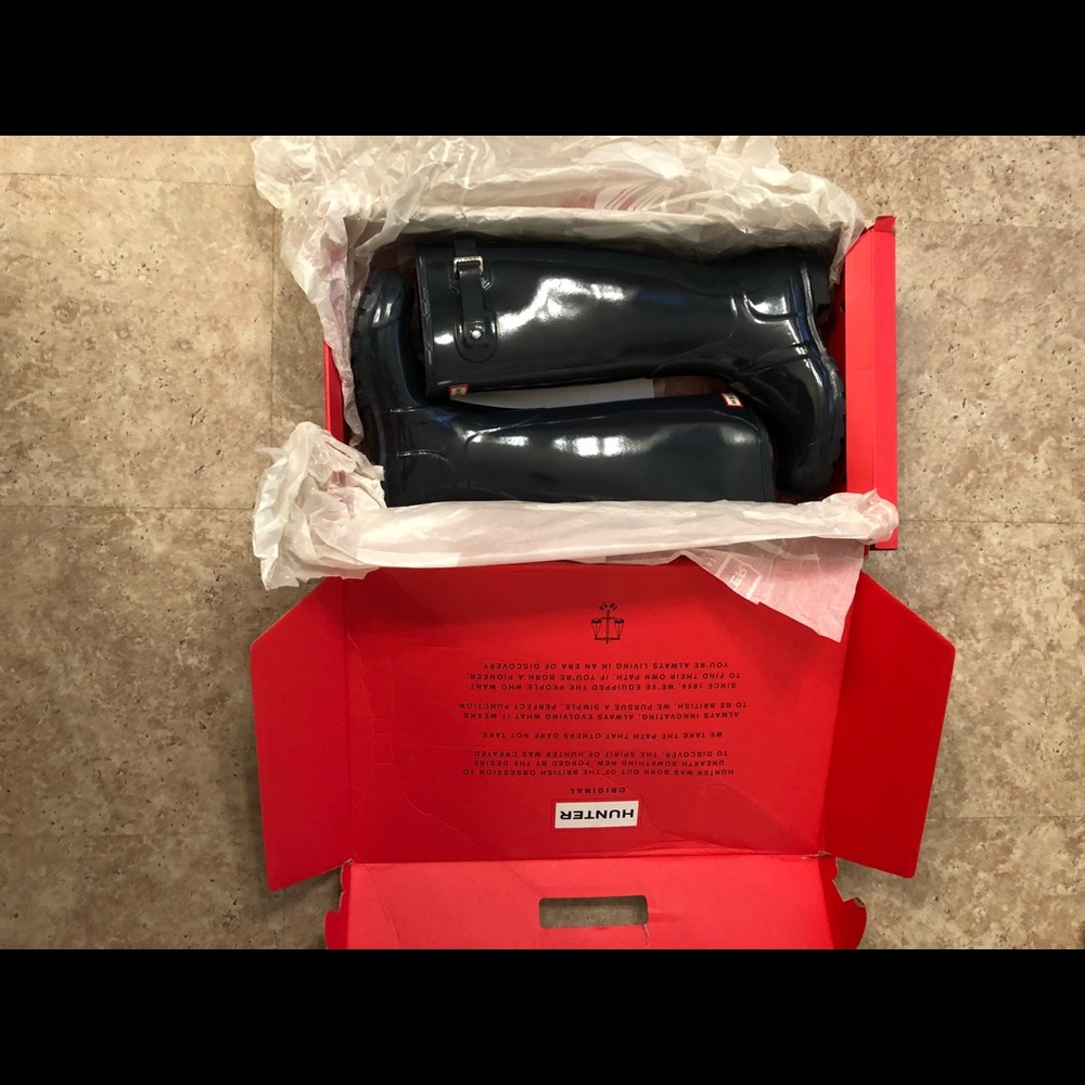 Navy Blue Hunter Boots